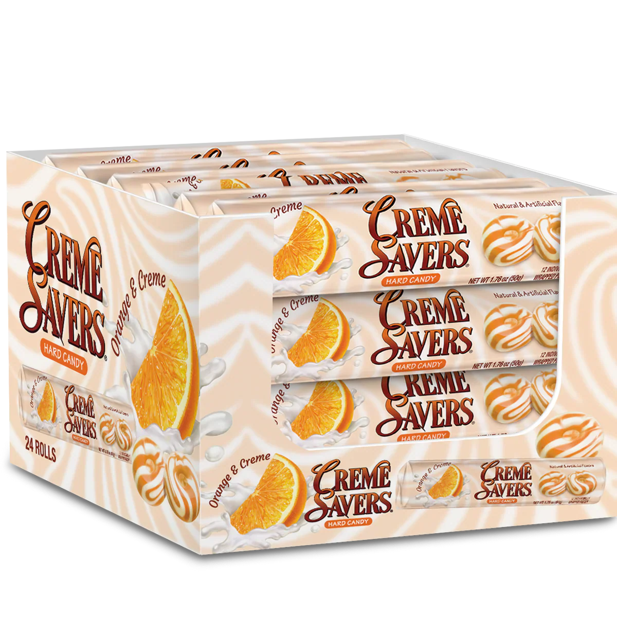 Creme Savers Orange Cream Hard Candy (24 Rolls Per Box)